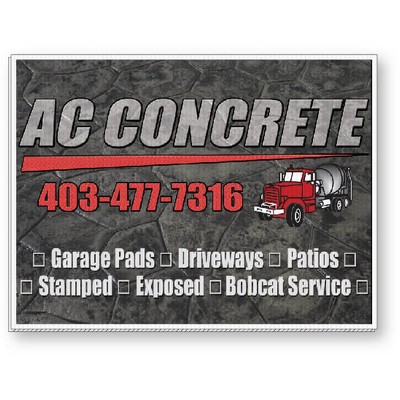 5/32" White Coroplast Sign, 18"x24" Rectangle, Full Colour